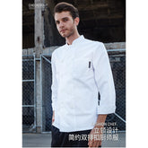 CHEF JACKET WHITE FLAT BOTTON - Mabrook Hotel Supplies
